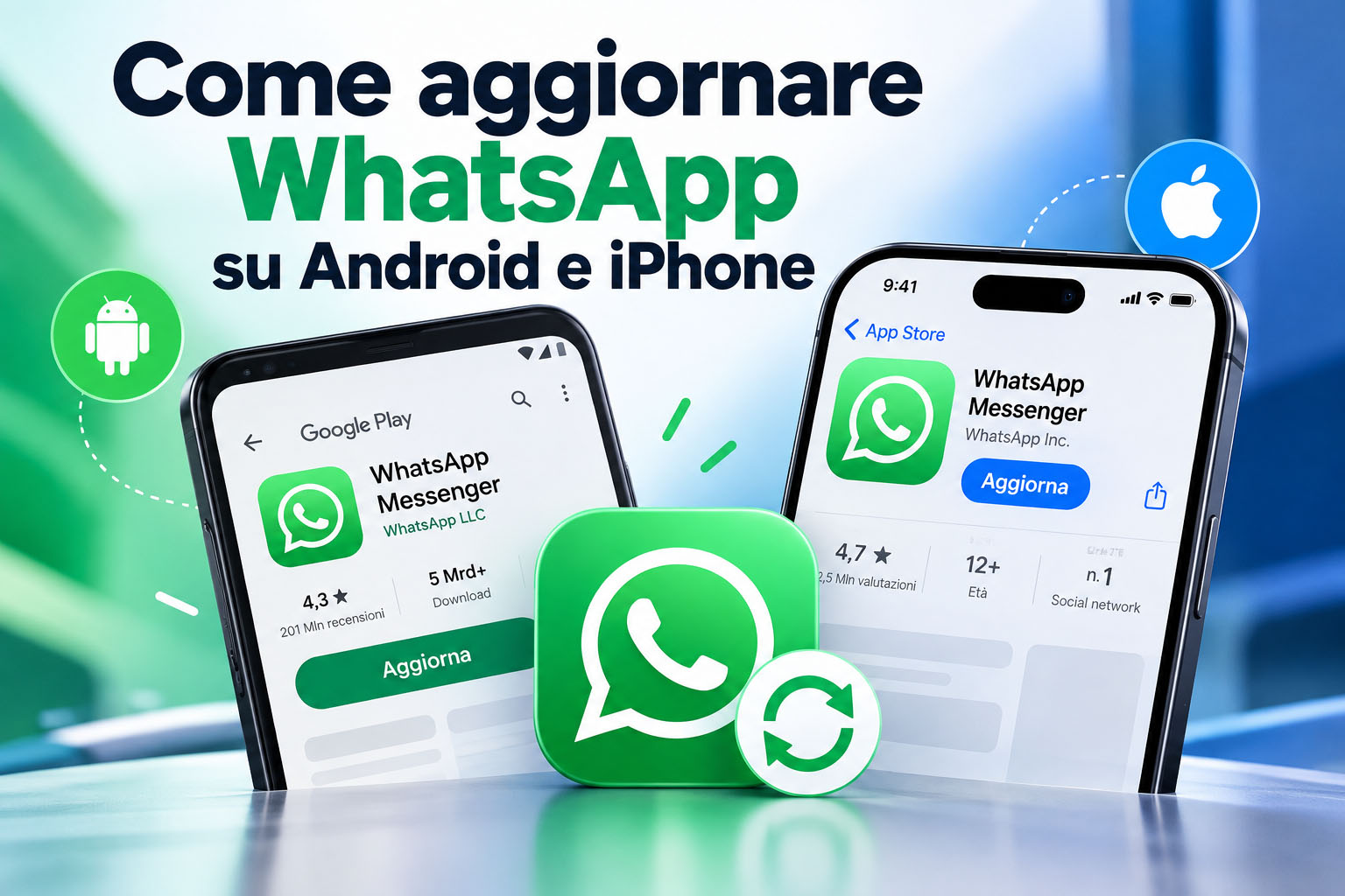 aggiornare whatsapp su android e iphone