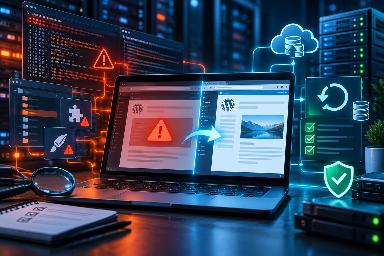 diagnosi e ripristino wordpress