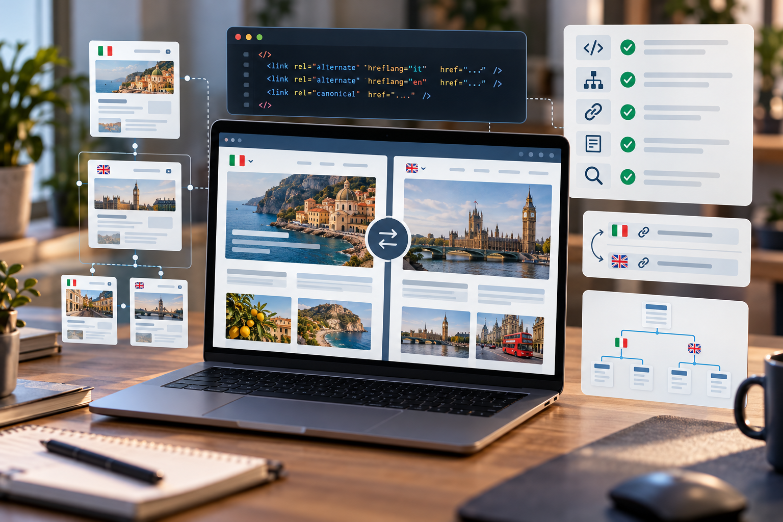 scrivania multilingue per SEO e localizzazione